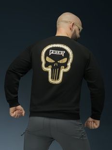 Кофта світшот BEZET Skull Unit чорний