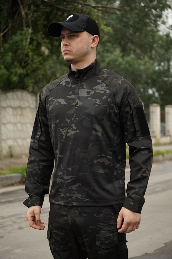 Тактична сорочка УБАКС UA CoolPass Black Multicam Kiborg фото