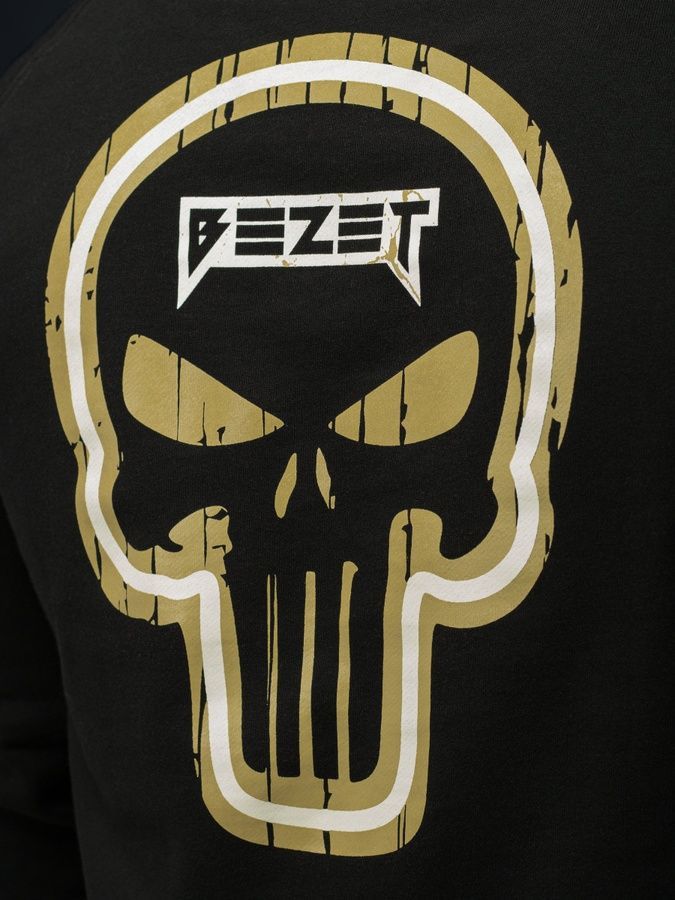 Кофта свитшот BEZET Skull Unit черный фото