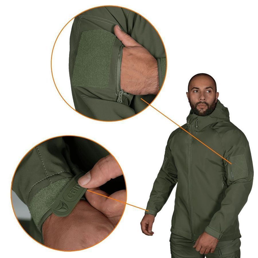 Демисезонная тактическая куртка Softshell Stalker олива Camotec фото