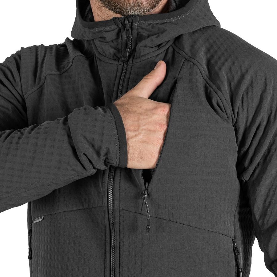 Мужская тактическая флисовая кофта Plast Hood Графит Camotec фото