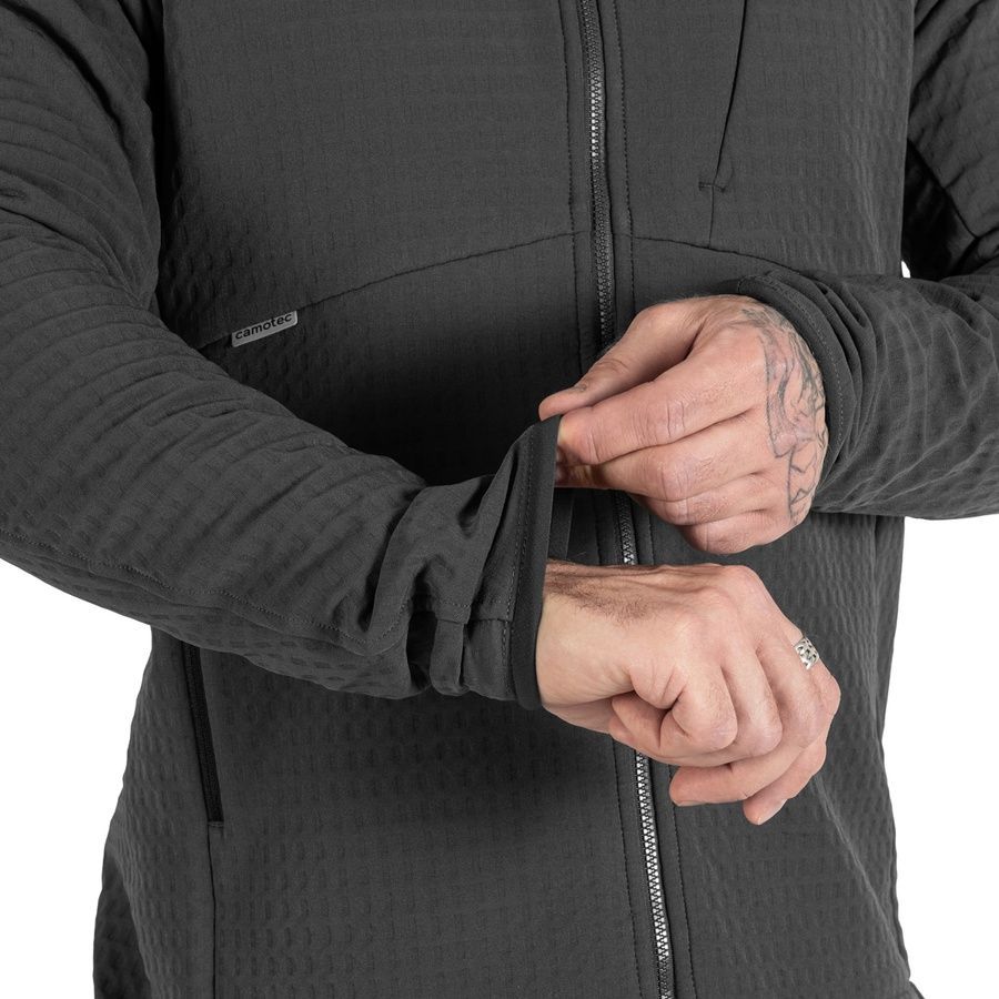 Мужская тактическая флисовая кофта Plast Hood Графит Camotec фото