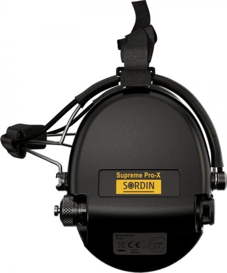 Активные наушники для стрельбы Sordin Supreme Pro Neckband Black с задним держателем под шлем (76302-02-s) фото