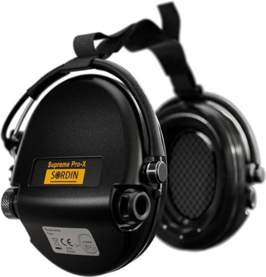 Активные наушники для стрельбы Sordin Supreme Pro Neckband Black с задним держателем под шлем (76302-02-s) фото