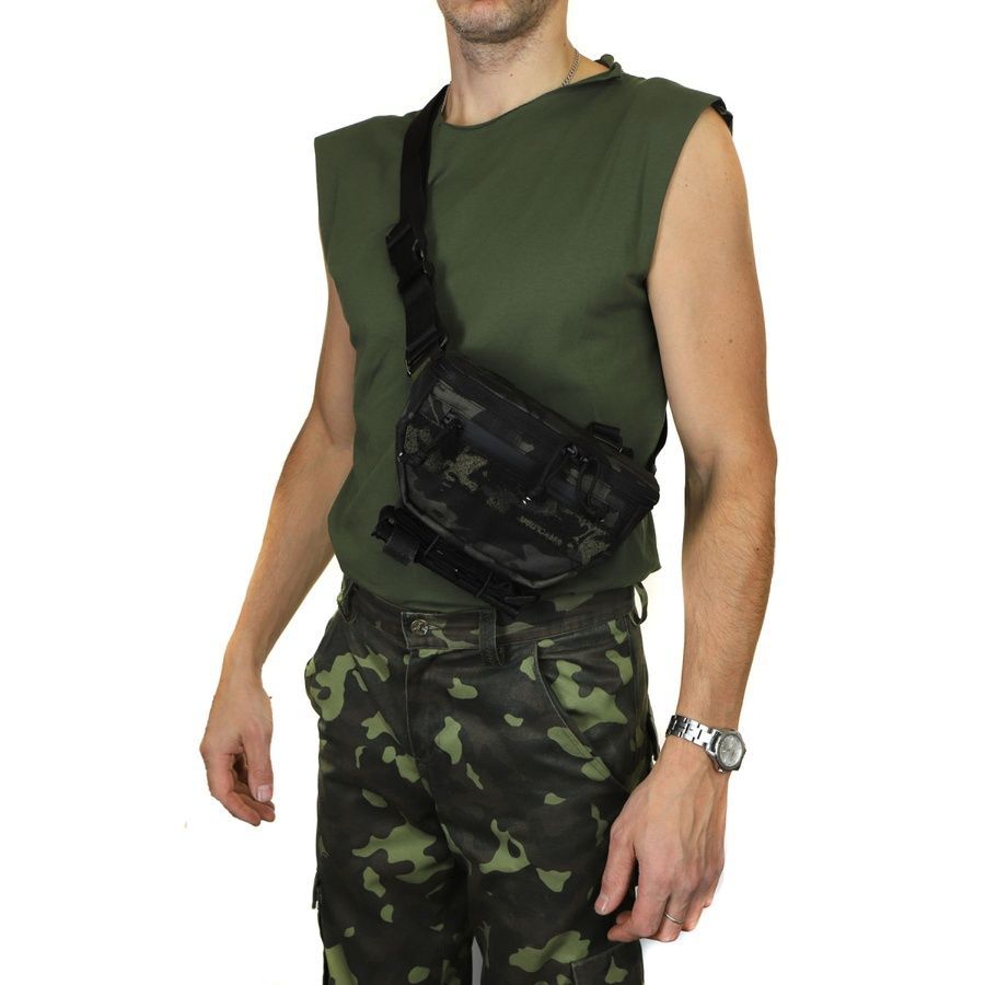 Тактическая сумка &ndash; поясная бананка, Black MultiCam, MolliUA фото