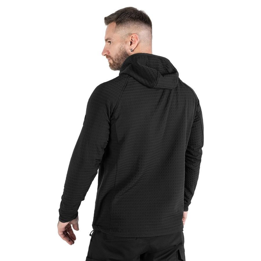Мужская тактическая флисовая кофта Plast Hood Черная Camotec фото
