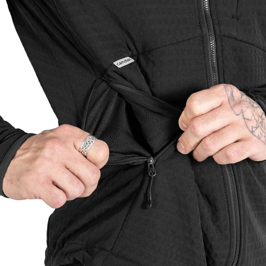Мужская тактическая флисовая кофта Plast Hood Черная Camotec фото