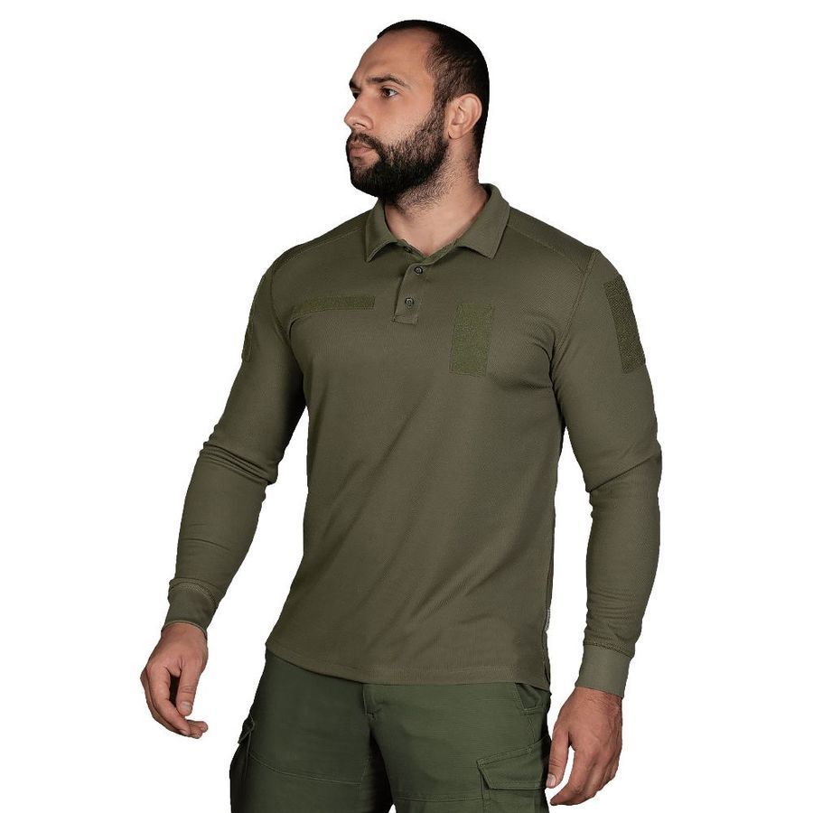 Футболка поло CM Army ID Long CoolPass олива Camotec фото