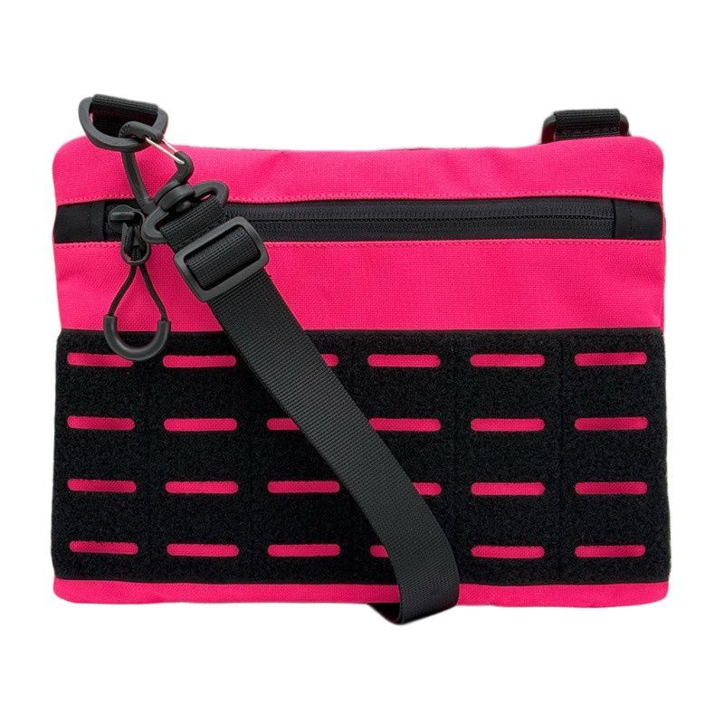 Тактическая сумка через плечо RoKit Pink Black S с MOLLE и велкро фото