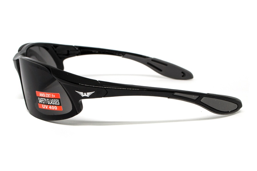 Захисні окуляри Global Vision Code-8 (gray), сірі у чорній глянсовій оправі фото