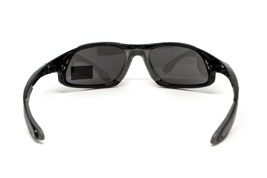 Защитные очки Global Vision Code-8 (gray), серые в чёрной глянцевой оправе фото