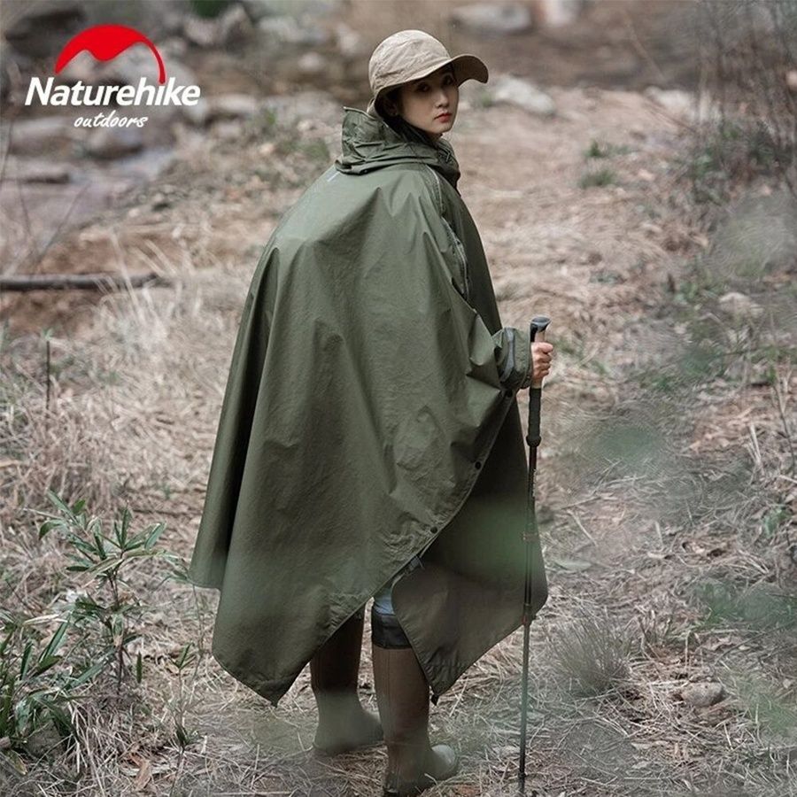 Плащ-дождевик Naturehike NH21FS036, p-p L, армейский зеленый фото