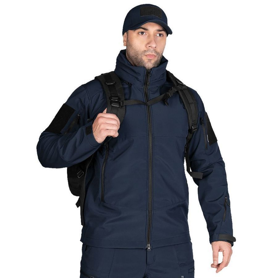 Демисезонный мужской костюм-военный комплект Phantom SoftShell темно-синие Camotec фото