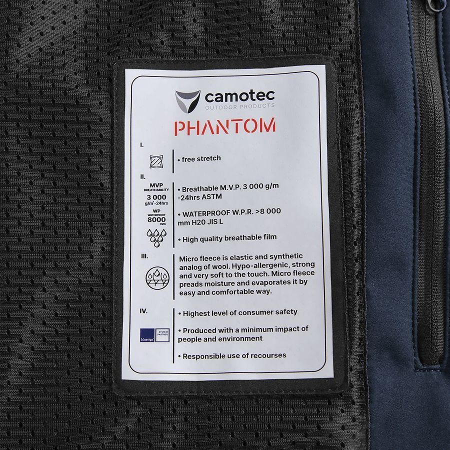 Демисезонный мужской костюм-военный комплект Phantom SoftShell темно-синие Camotec фото