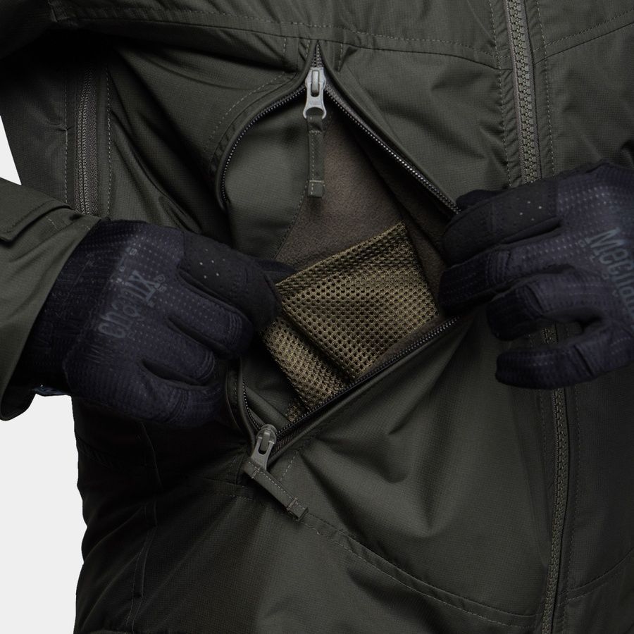 Тактическая зимняя куртка UATAC Basic Olive (Оливка) Membrane Climashield Apex 136 фото