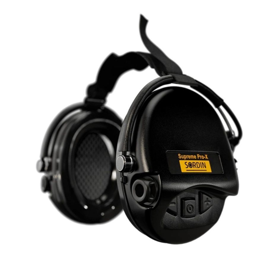 Активные наушники для стрельбы Sordin Supreme Pro-X Neckband Black с задним держателем под шлем (76302-X-02-S) фото