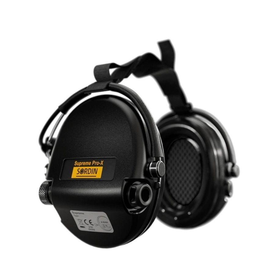 Активные наушники для стрельбы Sordin Supreme Pro-X Neckband Black с задним держателем под шлем (76302-X-02-S) фото
