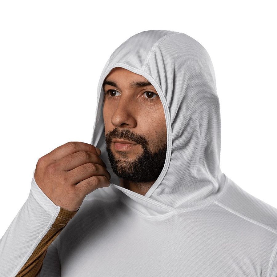 Мужской лонгслив Chiton Air Hood белый Camotec фото