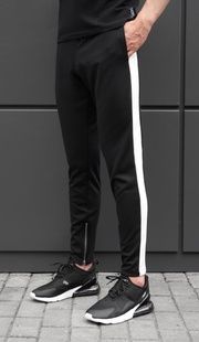 Спортивні штани bezet zipp black white'18 фото