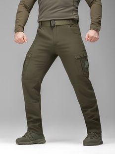 Зимние штаны карго тактические Softshell BEZET Эшелон хаки