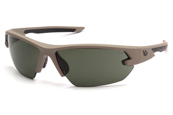 Тактичні окуляри Venture Gear Tactical Semtex 2.0 Tan (forest grey) Anti-Fog, чорно-зелені в пісочній оправі фото