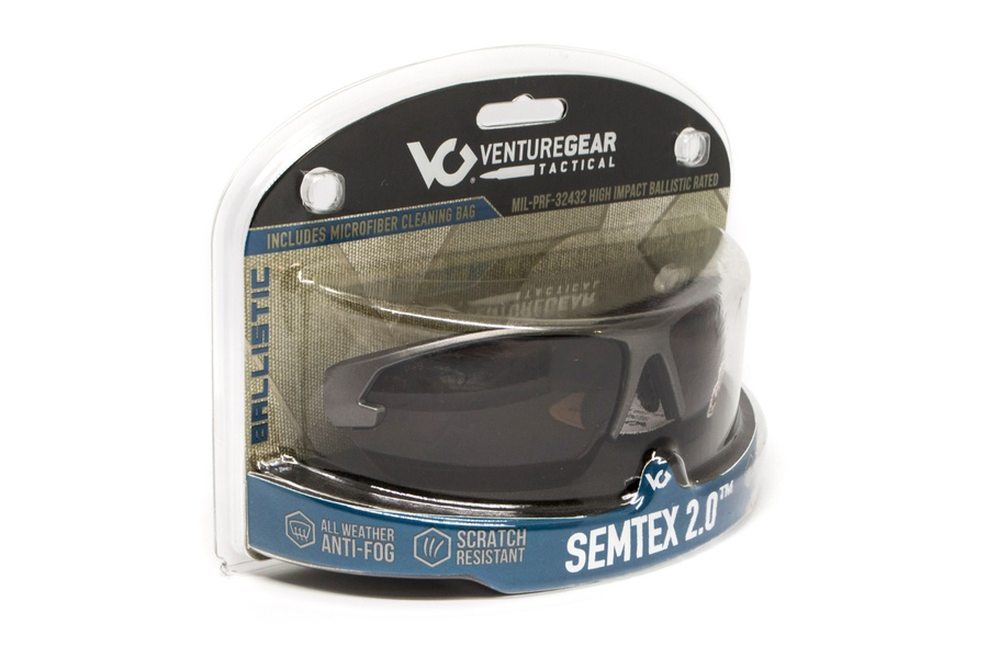 Тактические очки Venture Gear Tactical Semtex 2.0 Tan (forest gray) Anti-Fog, чёрно-зелёные в песочной оправе фото