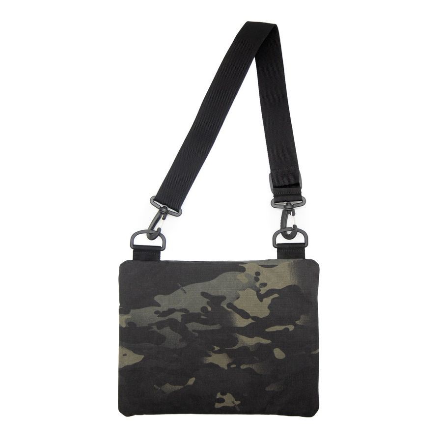 Тактична сумка через плече з патч панеллю для шевронів Cordura Multicam Black HardKit RoKit M фото