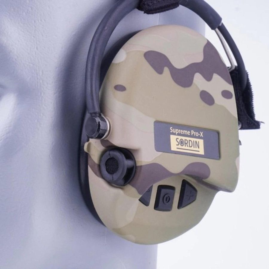 Активные наушники для стрельбы Sordin Supreme Pro-X Neckband Multicam с задним держателем под шлем (76302-X-06-S) фото