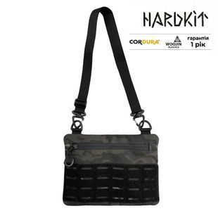 Тактична сумка через плече з патч панеллю для шевронів Cordura Multicam Black HardKit RoKit S фото