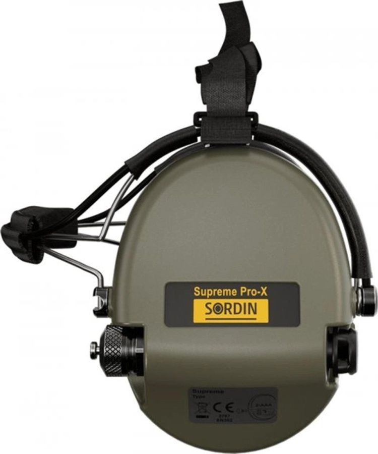 Активные наушники для стрельбы Sordin Supreme Pro-X Neckband Olive с задним держателем под шлем (76302-X-S) фото