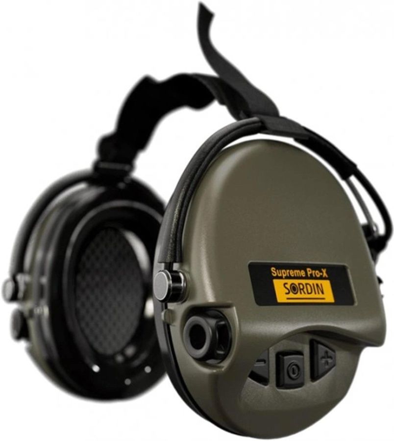 Активные наушники для стрельбы Sordin Supreme Pro-X Neckband Olive с задним держателем под шлем (76302-X-S) фото