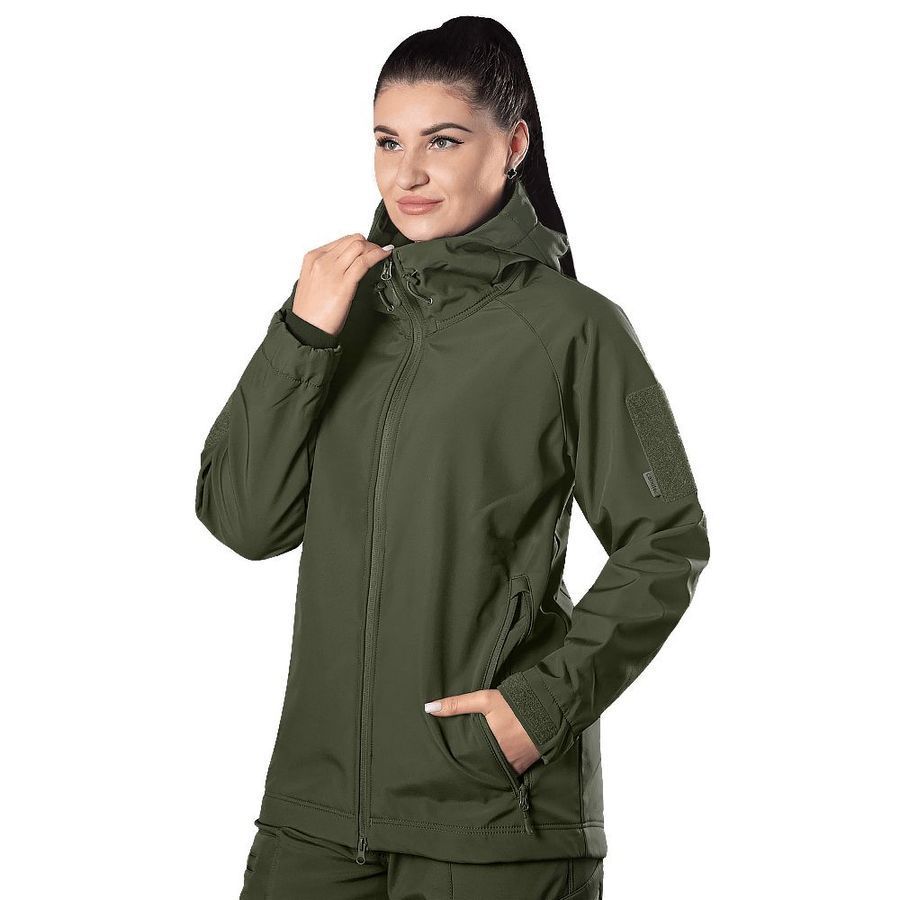 Демісезонний жіночий військовий комплект Softshell Olive Camotec фото