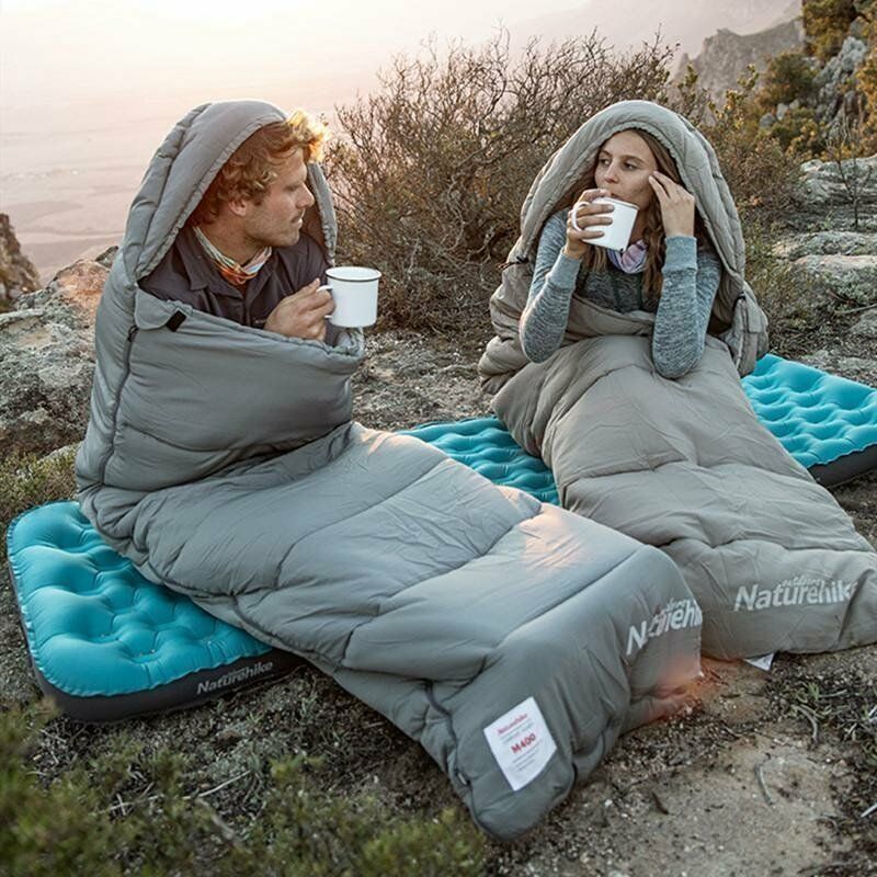 Спальник з капюшоном Naturehike M400 NH20MSD02, (1&deg;C), правий, сірий фото