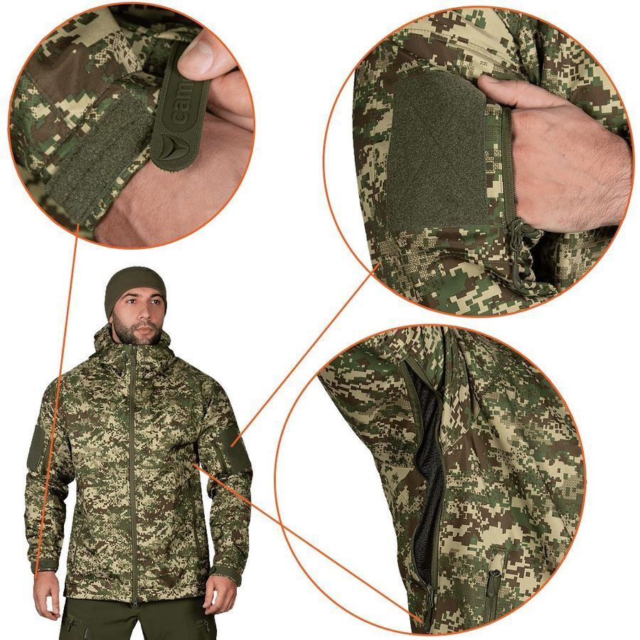 Демисезонная тактическая куртка Softshell Stalker хижак Camotec фото