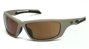 Защитные очки Venture Gear Tactical Howitzer Tan (bronze) Anti-Fog, коричневые в песочной оправе фото