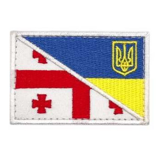 Шеврон-патч Грузия и Украина флаг на липучке фото