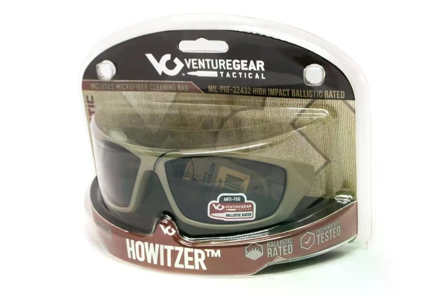Защитные очки Venture Gear Tactical Howitzer Tan (bronze) Anti-Fog, коричневые в песочной оправе фото