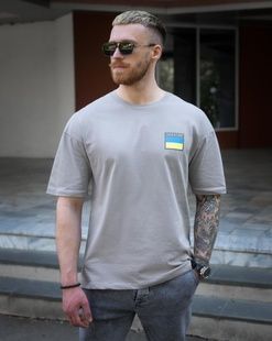 Футболка oversize Україна сіра BEZET фото