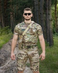 КОМПЛЕКТ (ФУТБОЛКА ШВИДКОСОХНУЧА ТАКТИЧНА BEZET МУЛЬТИКАМ, ШОРТИ КАРГО ТАКТИЧНІ BEZET MILITARY МУЛЬТИКАМ)