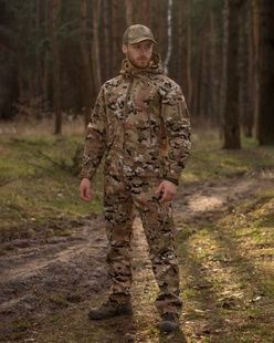 Демисезонный костюм-комплект военный Тактический Softshell мультикам BEZET фото