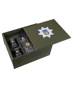Набір подарунковий 4 Profi в коробці Національна поліція України (Графін 1 л + 4 стакана 315 мл) фото