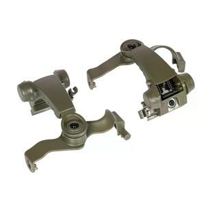 Активные защитные наушники Earmor M32X PLUS (FG) Olive с гарнитурой и креплением на шлем фото