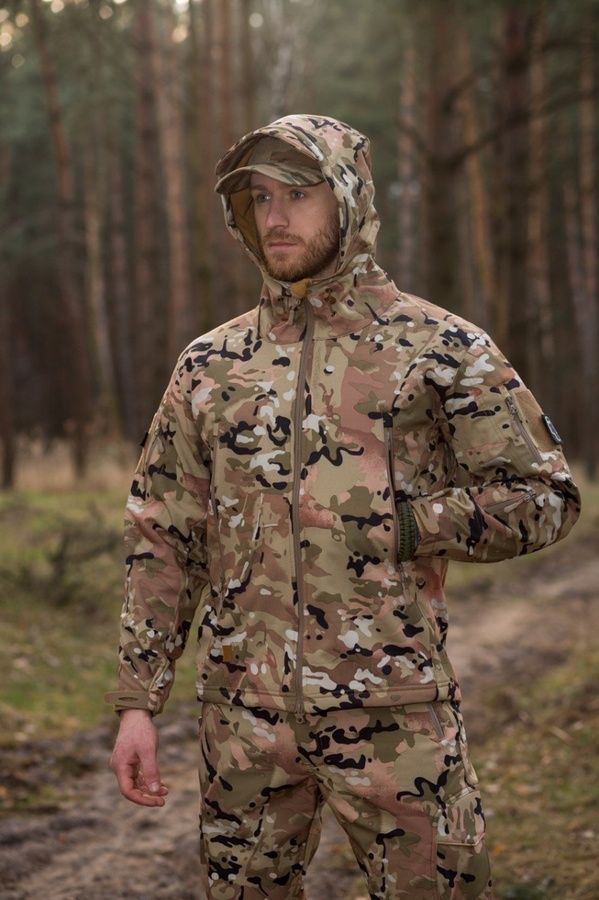 Демисезонный костюм-комплект военный Тактический Softshell мультикам BEZET фото