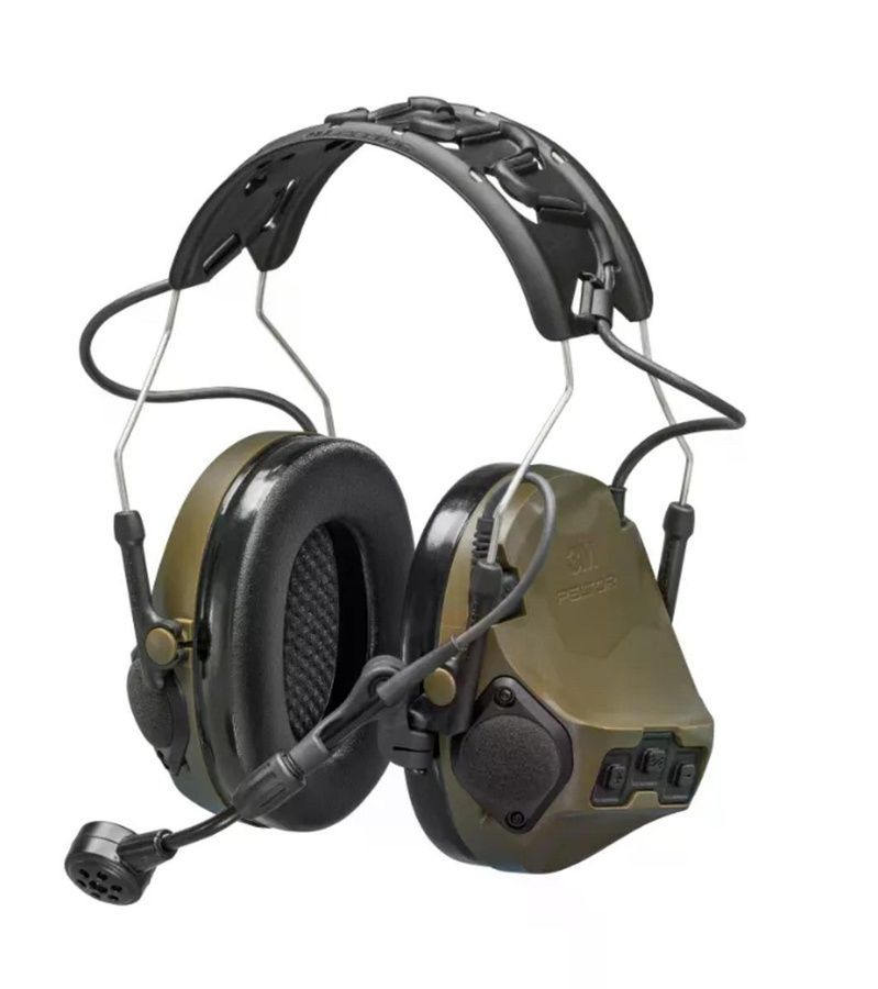 Активные наушники беспроводные 3M PELTOR ComTac VII (MT14H41A-300EU GN), OD Green, вертикальные, с микрофоном фото