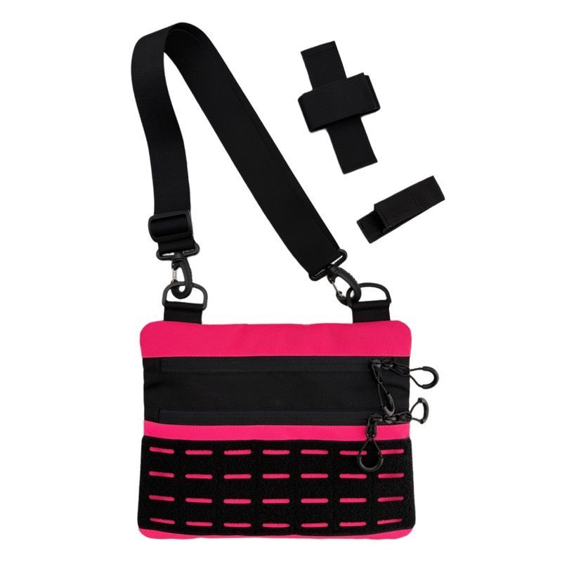 Тактична чоловіча сумка через плече RoKit Black Pink M із MOLLE та панеллю велкро фото