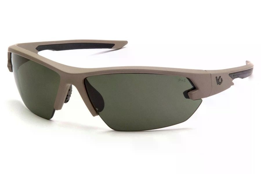 Защитные очки Venture Gear Tactical Semtex 2.0 Tan (Forest Gray) Anti-Fog, черно-зеленые в песочной оправе фото