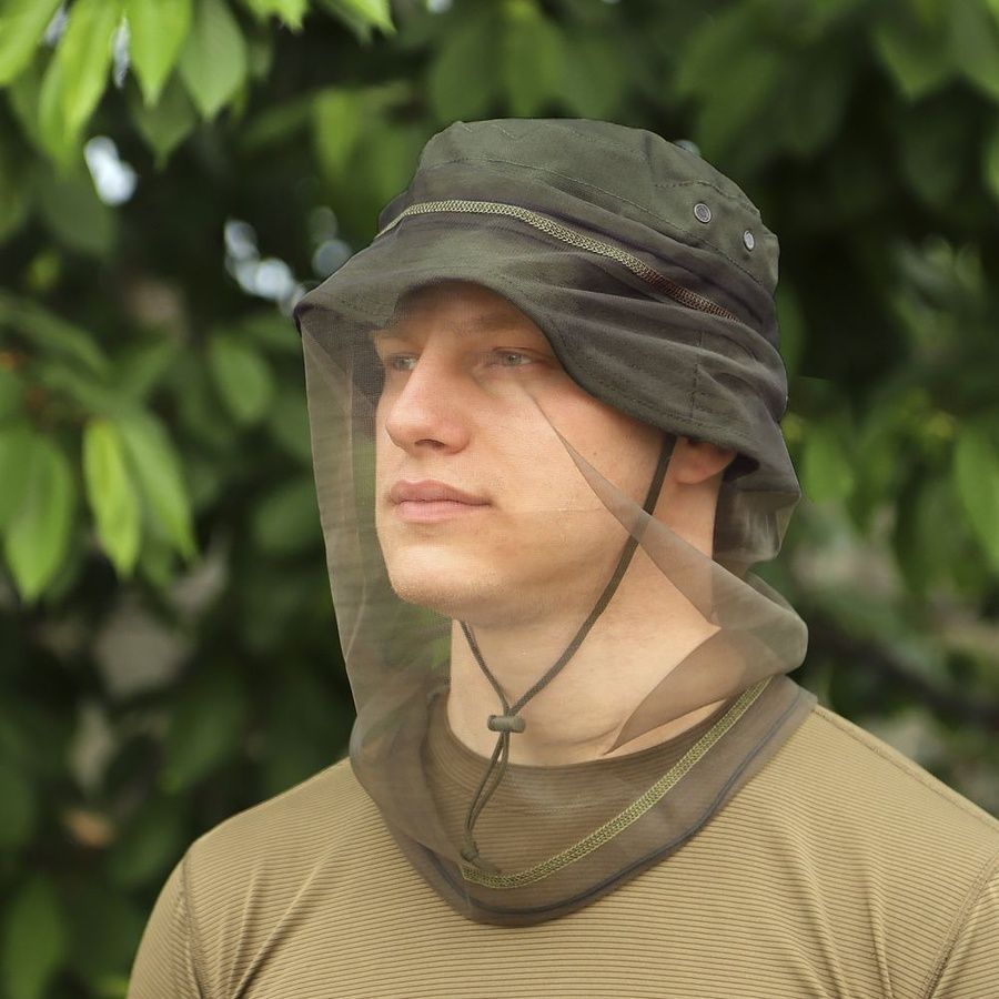 Тактическая панама с антимоскитной сеткой Олива Camotec фото