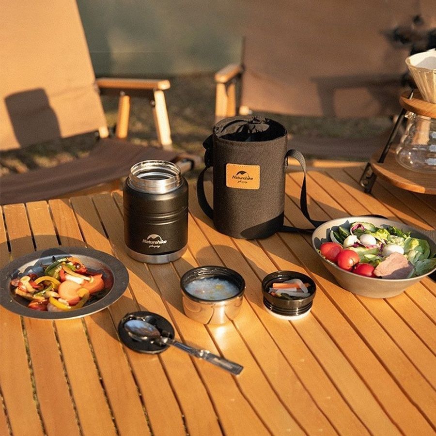 Термос Naturehike Stew beaker NH20SJ041, 304 сталь, 0.5 л, чорний фото