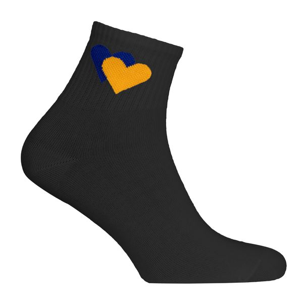 Шкарпетки Жовто-блакитні серця Чорні фото