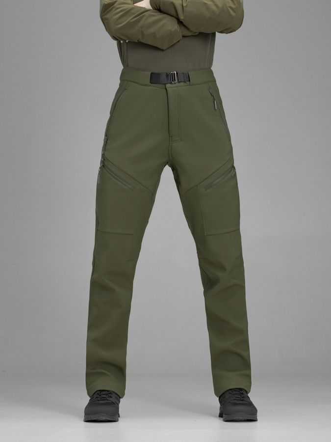 Штани карго тактичні жіночі Softshell BEZET Techwear хакі фото